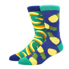 Load image into Gallery viewer, Bananas and Pineapples Odd Paired Crazy Socks - Crazy Sock Thursdays
