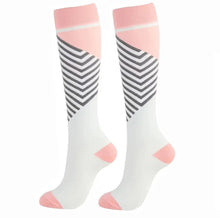 Load image into Gallery viewer, Pink and White High Crazy Socks - Crazy Sock Thursdays
